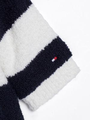 felpa in maglia tramata con cappuccio nero da neonato tommy hilfiger