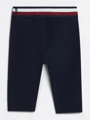 blue hilfiger flag full length leggings for newborn tommy hilfiger