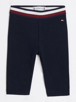 leggings lunghi con bandierina blue da neonato tommy hilfiger