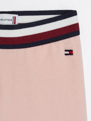 rosa lange leggings mit hilfiger flag für neugeborene - tommy hilfiger