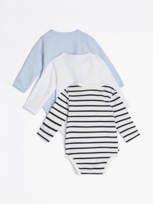 multi 3-pack long sleeve bodysuit gift set for newborn tommy hilfiger