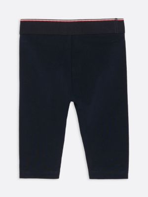 blue signature waistband leggings for newborn tommy hilfiger