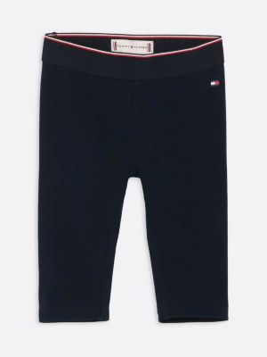 blue legginsy z sygnowanym paskiem dla noworodki - tommy hilfiger