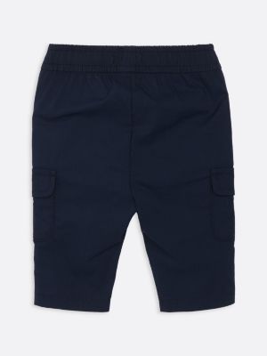 blue flag embroidery cargo trousers for newborn tommy hilfiger