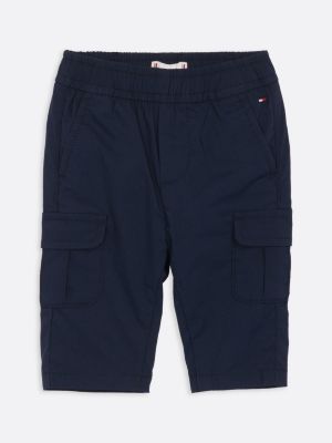 blue flag embroidery cargo trousers for newborn tommy hilfiger