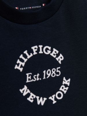 blau t-shirt mit logo und rundhalsausschnitt für neugeborene - tommy hilfiger