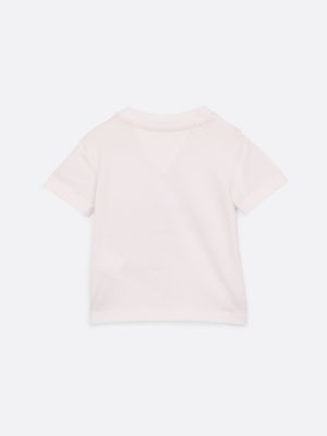 white logo crew neck t-shirt for newborn tommy hilfiger