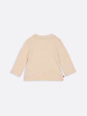t-shirt 1985 collection a maniche lunghe khaki da neonato tommy hilfiger