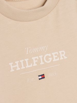 t-shirt 1985 collection a maniche lunghe khaki da neonato tommy hilfiger