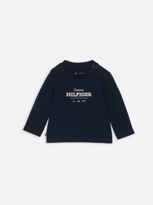 blue 1985 collection longsleeve t-shirt voor baby's - tommy hilfiger