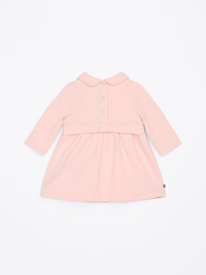 roze jurk met peter pan-kraag voor baby's - tommy hilfiger