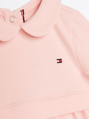 vestito con colletto peter pan rosa da neonato tommy hilfiger