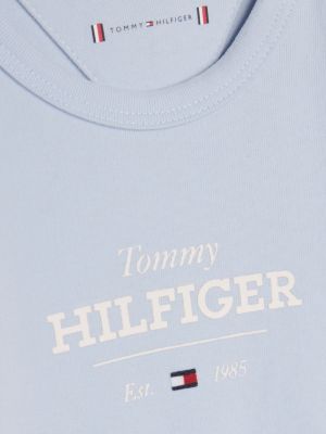 blue hilfiger monotype long sleeve bodysuit for newborn tommy hilfiger