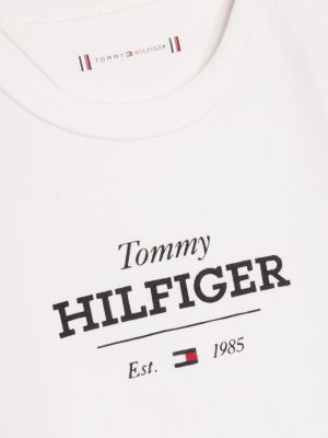 body hilfiger monotype a maniche lunghe bianco da neonato tommy hilfiger