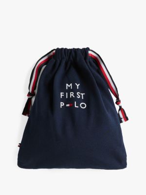 blue polo shirt bodysuit gift set for newborn tommy hilfiger