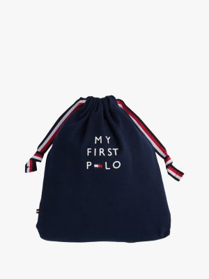 blue polo shirt bodysuit gift set for newborn tommy hilfiger
