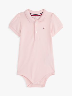 rosa polo-body im geschenkset für neugeborene - tommy hilfiger