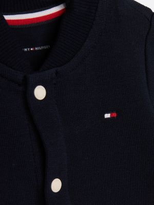 multi color block-strampler mit baseball-kragen für neugeborene - tommy hilfiger