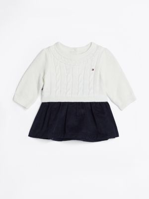 confezione regalo con vestito pullover white da neonato tommy hilfiger