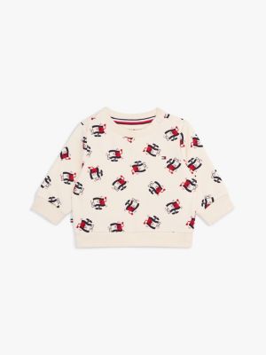 multi print crew neck sweatshirt for newborn tommy hilfiger