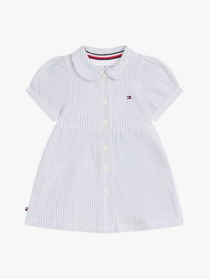 vestido de manga corta con rayas ithaca azul de recién nacidos tommy hilfiger