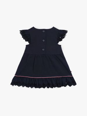 robe à broderie anglaise et manches courtes blue pour nouveau-né tommy hilfiger