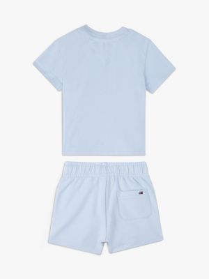 ensemble t-shirt et short à logo blue pour nouveau-né tommy hilfiger