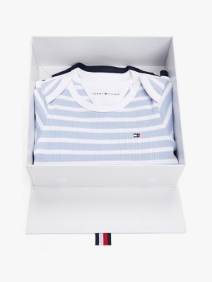 meerdere kleuren set van 3 rompers in cadeaudoos voor baby's - tommy hilfiger