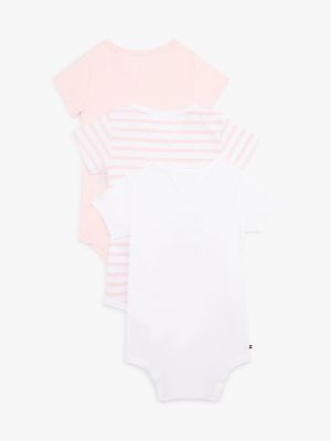 coffret cadeau lot de 3 bodies plusieurs couleurs pour nouveau-né tommy hilfiger