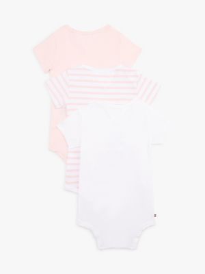 meerdere kleuren set van 3 rompers in cadeaudoos voor baby's - tommy hilfiger