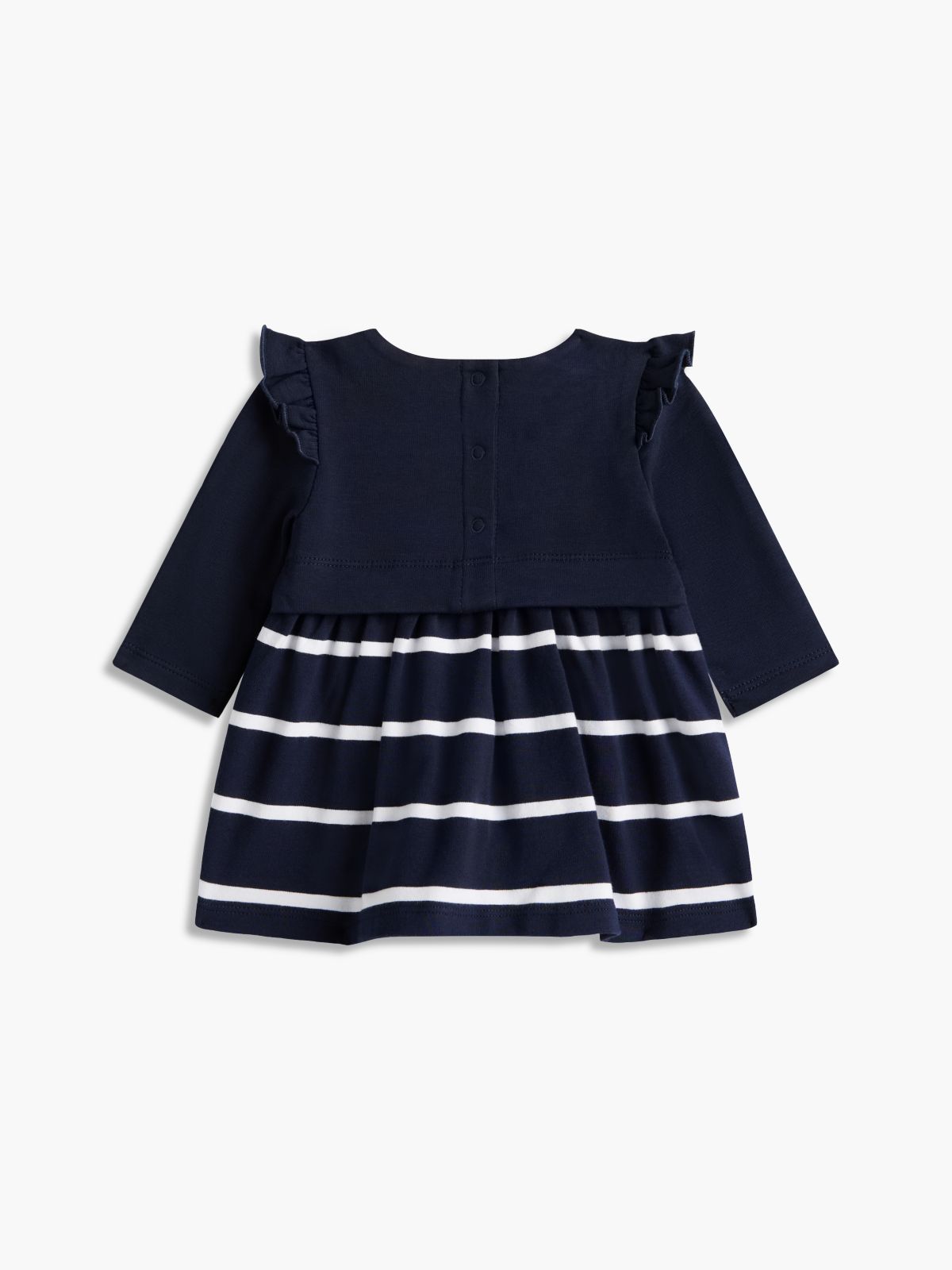 Essential Ruffle Knit Long Sleeve Dress — Blue