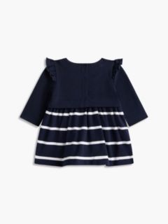 Essential Ruffle Knit Long Sleeve Dress — Blue 2