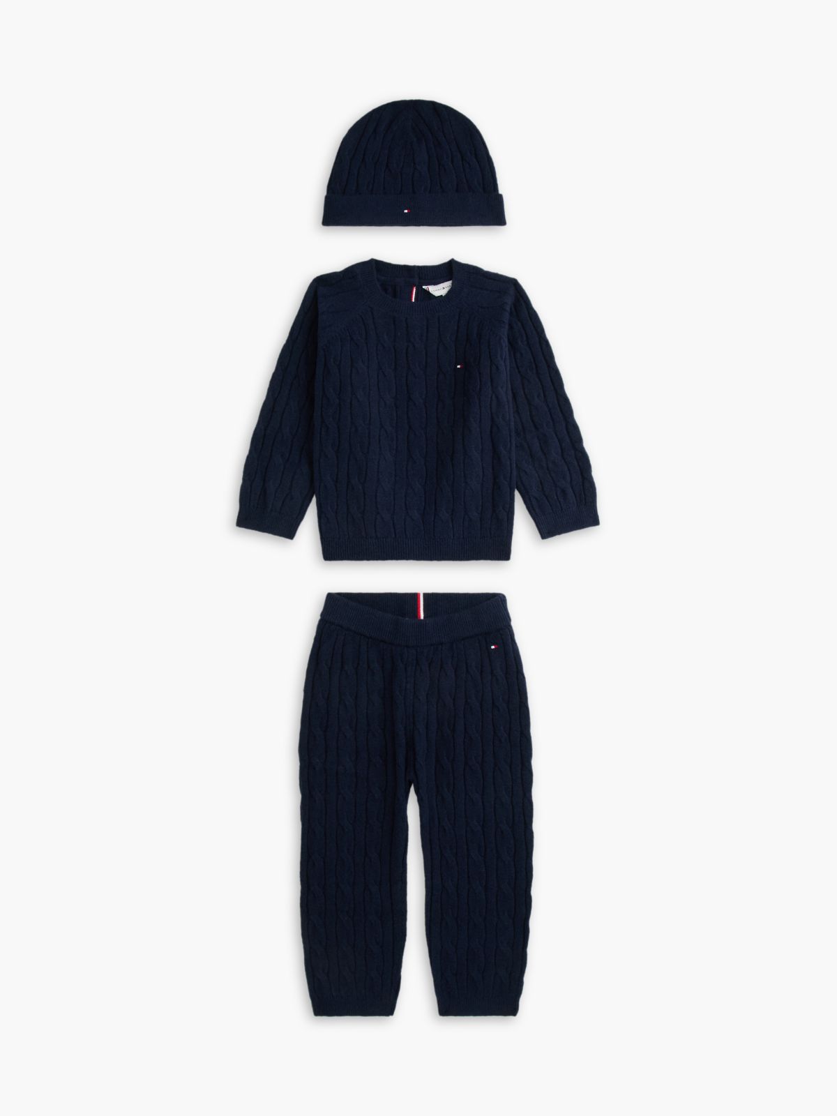 Cable Knit Three-Piece Outfit Gift Box — Blue