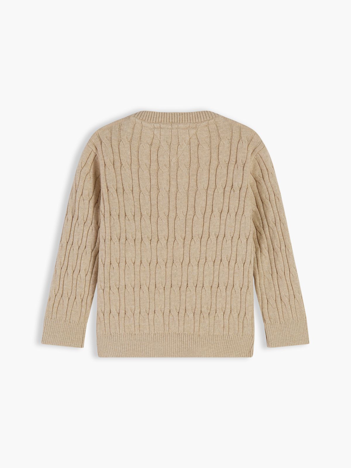 Flag Embroidery Cable Knit Jumper — Beige