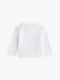 Diamanté Flag Long Sleeve T-Shirt — White 2