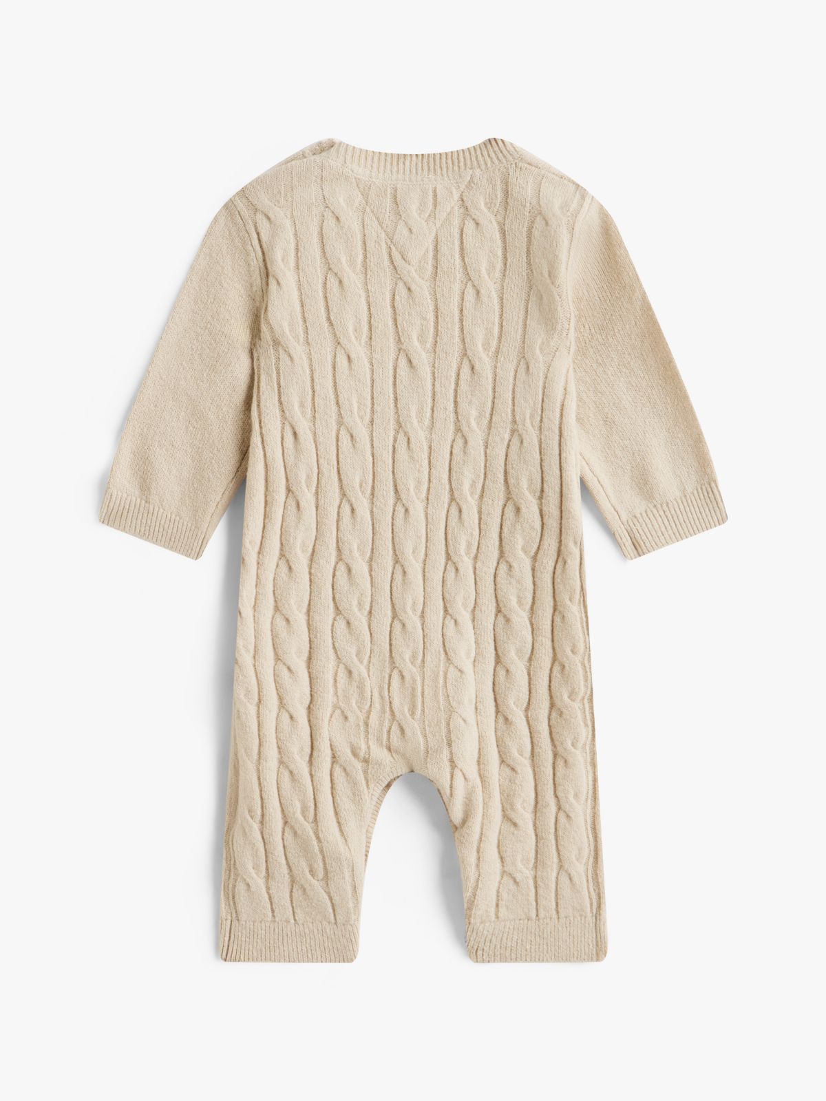 Cable Knit Relaxed Coverall — Beige