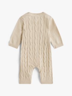 Cable Knit Relaxed Coverall — Beige 2