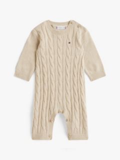 Cable Knit Relaxed Coverall — Beige 1