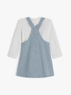 Denim Stripe Dungaree Dress And T-Shirt Set — Multi 2