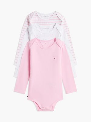 multi 3-pack essential long sleeve bodysuits gift box for newborn tommy hilfiger