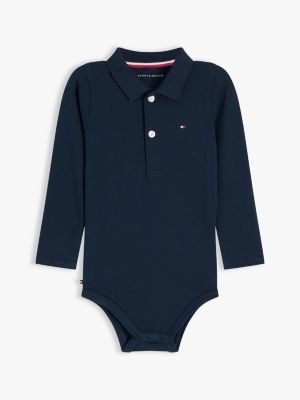 coffret cadeau body polo essential blue pour nouveau-né tommy hilfiger