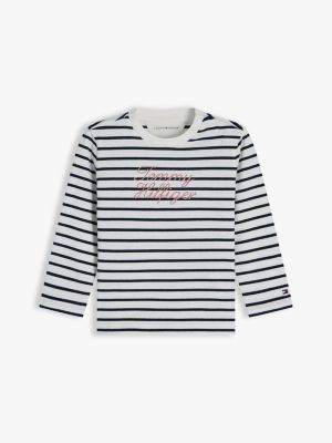 t-shirt à manches longues et logo corde blue pour nouveau-né tommy hilfiger