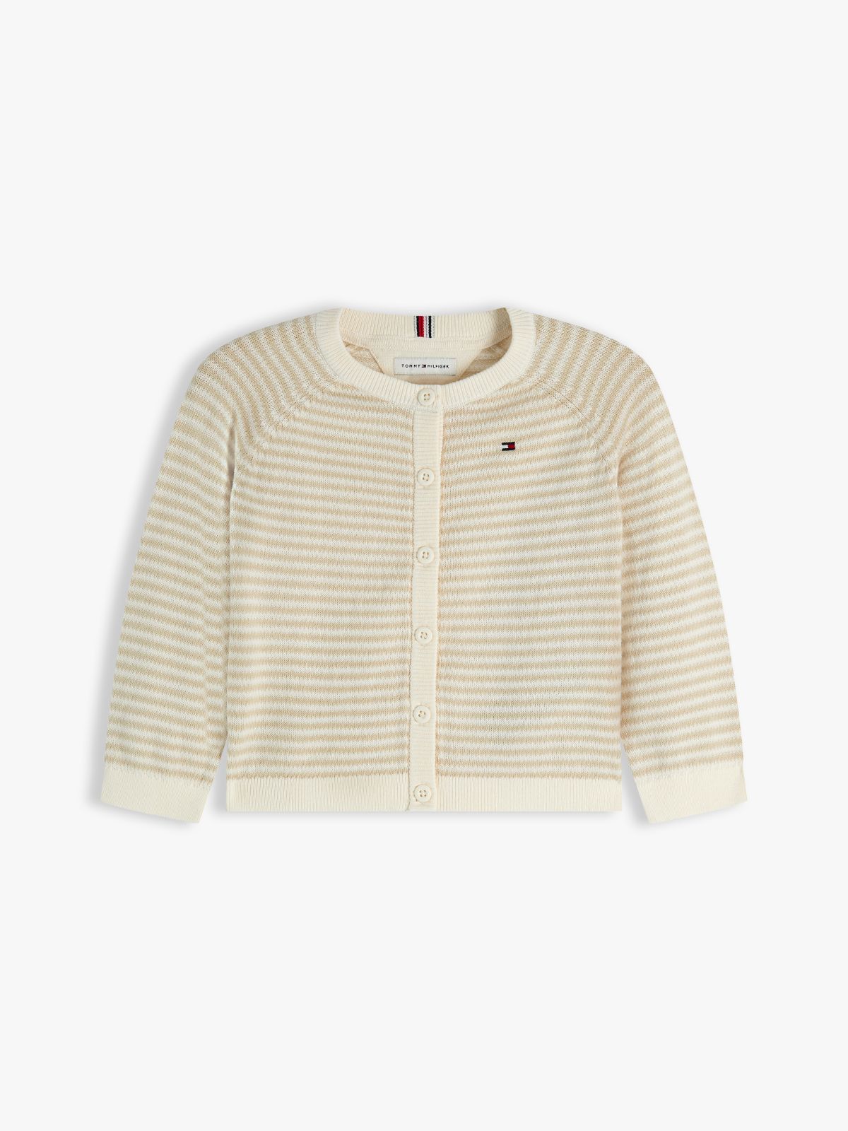 Essential Stripe Cardigan — Beige