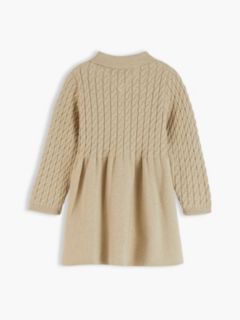 Cable Polo Jumper Dress — Beige 2