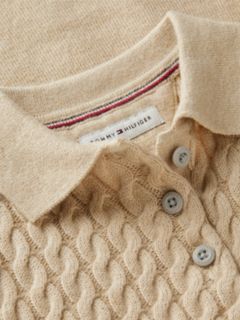 Cable Polo Jumper Dress — Beige 3