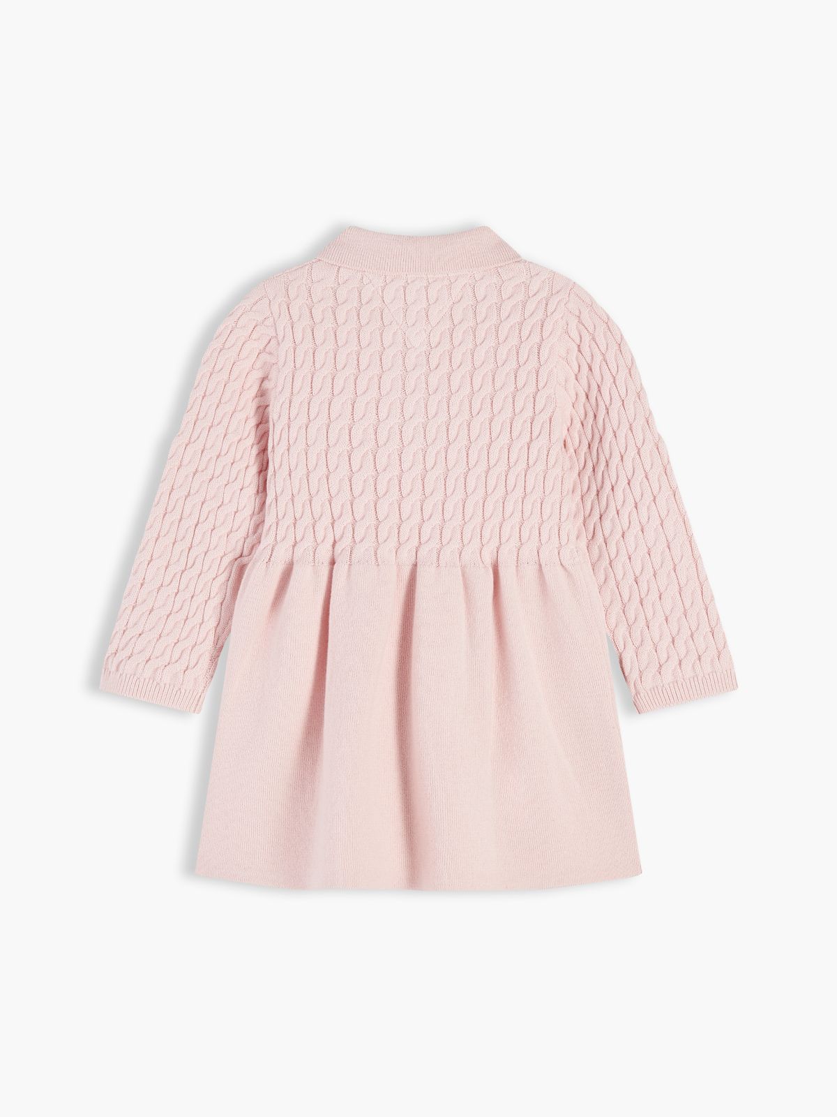 Cable Polo Jumper Dress — Pink