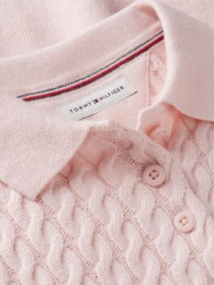 Cable Polo Jumper Dress — Pink 3