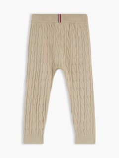 Flag Embroidery Cable Knit Trousers — Beige 2