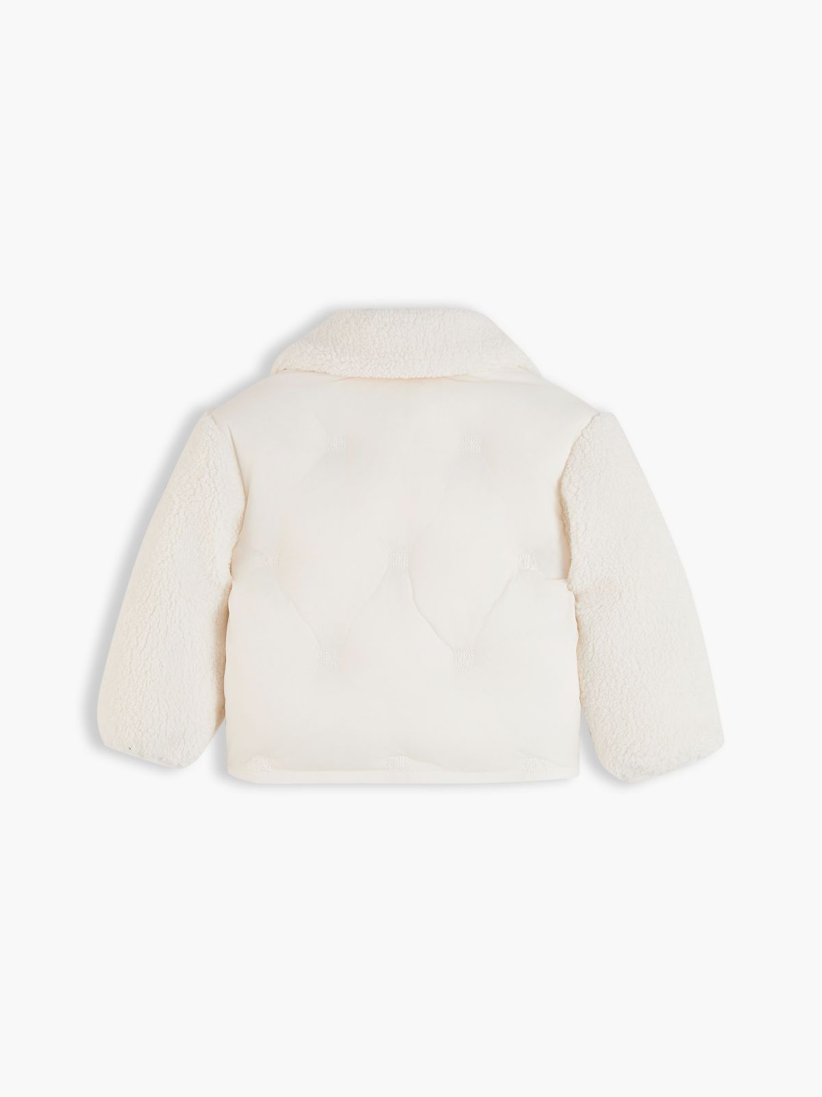 Flag Relaxed Quilted Fleece Jacket — White