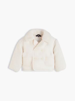 veste en polaire matelassée à drapeau white pour nouveau-né tommy hilfiger